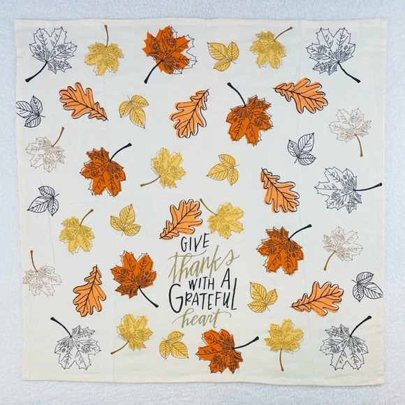 MAINSTAYS • Cream/Multi Fall Leaves Thanksgiving Kitchen Towel - Picture 3 of 10